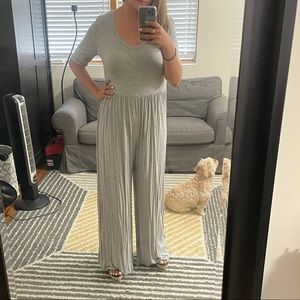 Nordstrom Rack Wide Leg Grey T-Shirt Jumpsuit